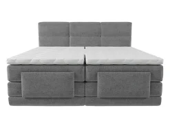 Vente-unique Ensemble complet boxspring tête de lit capitonnée + sommiers relaxation électrique + matelas + surmatelas - 2 x 90 x 200 cm - Clearance