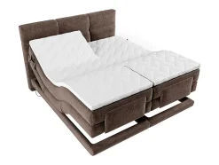 Vente-unique Ensemble complet boxspring tête de lit capitonnée + sommiers relaxation électrique + matelas + surmatelas - 2 x 90 x 200 cm - Best
