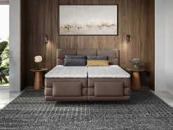 Vente-unique Ensemble complet boxspring tête de lit capitonnée + sommiers relaxation électrique + matelas + surmatelas - 2 x 90 x 200 cm - Best