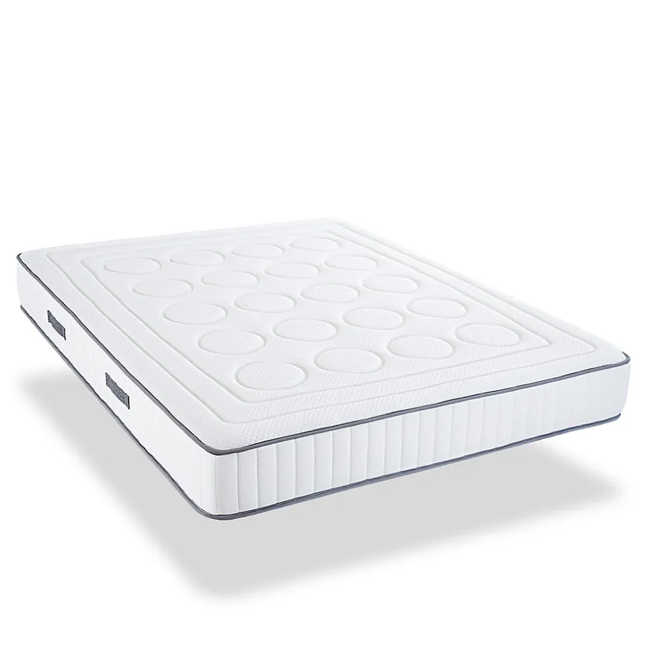 Olympe Literie Ensemble Cristal 90x200 cm Matelas Mousse + Sommier Métal