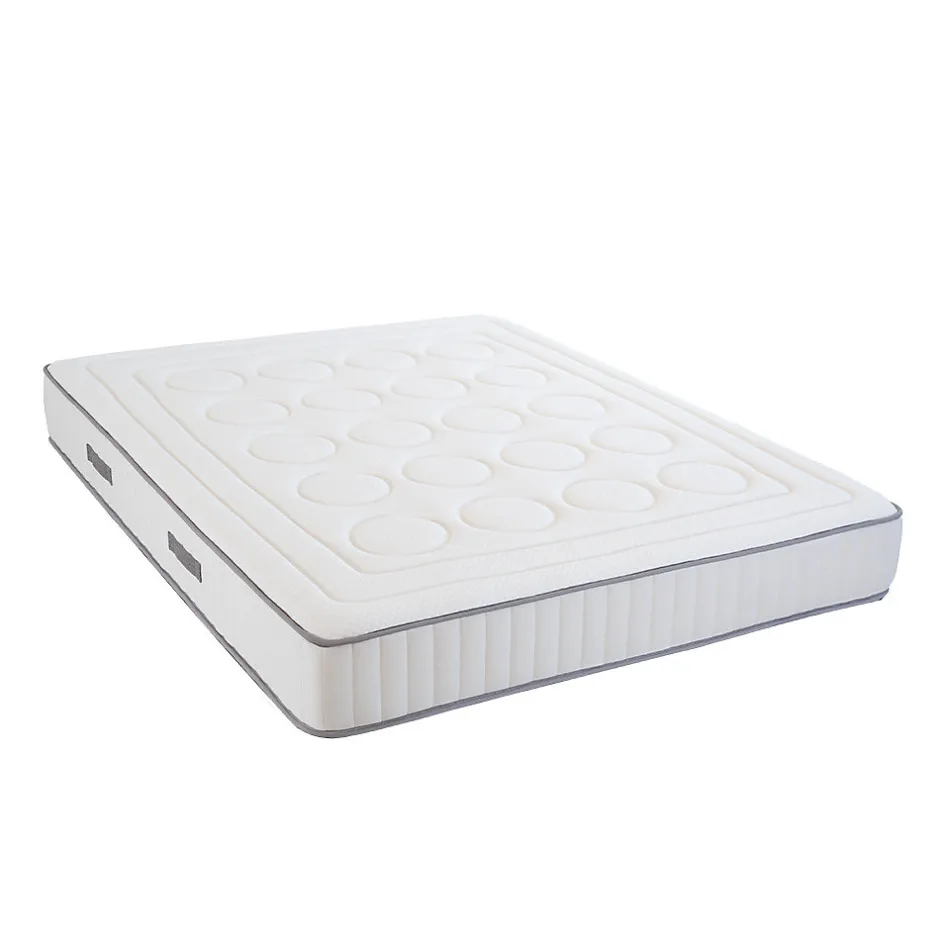 Olympe Literie Ensemble Cristal 140x200 cm Matelas Mousse + Sommier Bois