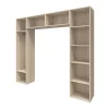 GoodHome Ensemble de colonnes et caissons suspendus effet chêne avec miroir Atomia H. 225 x L. 250 x P. 47 cm Hot
