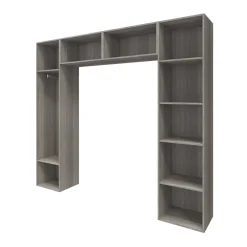 GoodHome Ensemble de colonnes et caissons suspendus effet chêne grisé avec miroir Atomia H. 225 x L. 250 x P. 47 cm Outlet