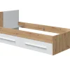 Pegane Ensemble de lit avec tête de lit et deux tiroirs en mélamine coloris blanc - Longueur 196 x Profondeur 97 x Hauteur 77 cm
