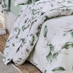 Tradilinge Ensemble drap plat et 2 taies Magnolia Sauge (240x310 cm - Blanc)