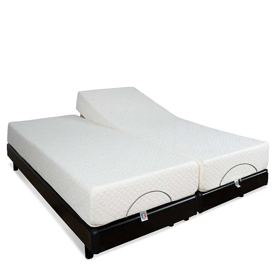 Bellecour Ensemble Duo Matelas Mousse Accueil Mémoire de forme + Sommiers électriques SuperFlex 12x80x200 cm Online