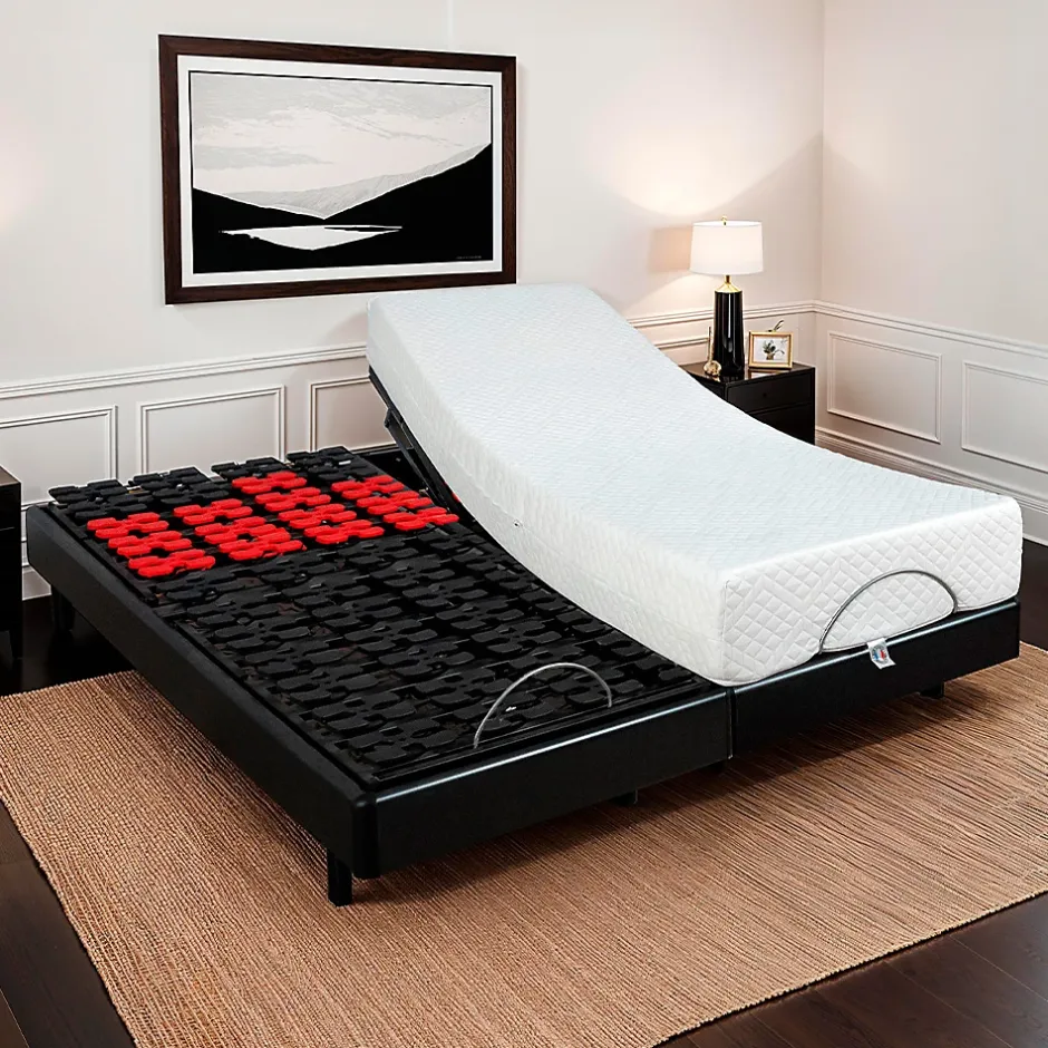 Bellecour Ensemble Duo Matelas Mousse Accueil Mémoire de forme + Sommiers électriques SuperFlex 12x80x200 cm Online