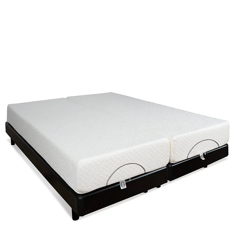 Bellecour Ensemble Duo Matelas Mousse Accueil Mémoire de forme + Sommiers électriques SuperFlex 12x80x200 cm Online