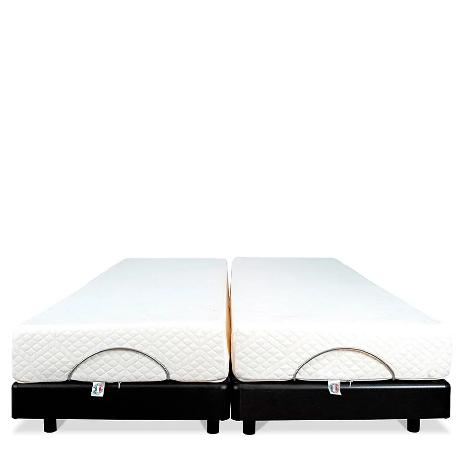 Bellecour Ensemble Duo Matelas Mousse Accueil Mémoire de forme + Sommiers électriques SuperFlex 12x80x200 cm Online