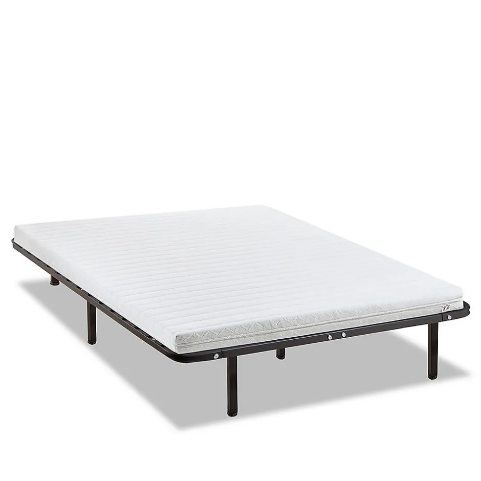 Olympe Literie Ensemble Egio 160x200 cm Matelas Mousse + Sommier Métal