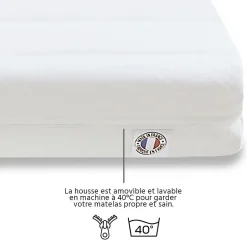 Olympe Literie Ensemble Egio 160x200 cm Matelas Mousse + Sommier Métal