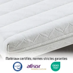 Olympe Literie Ensemble Egio 160x200 cm Matelas Mousse + Sommier Métal