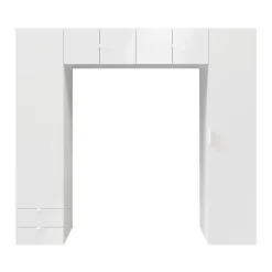 GoodHome Ensemble en arche colonnes portes battantes et caissons suspendus blancs Atomia H. 225 x L. 250 x P. 47 cm Online