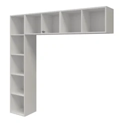GoodHome Ensemble en L colonne et caissons suspendus blancs Atomia H. 187,5 x L. 187,5 x P. 37 cm