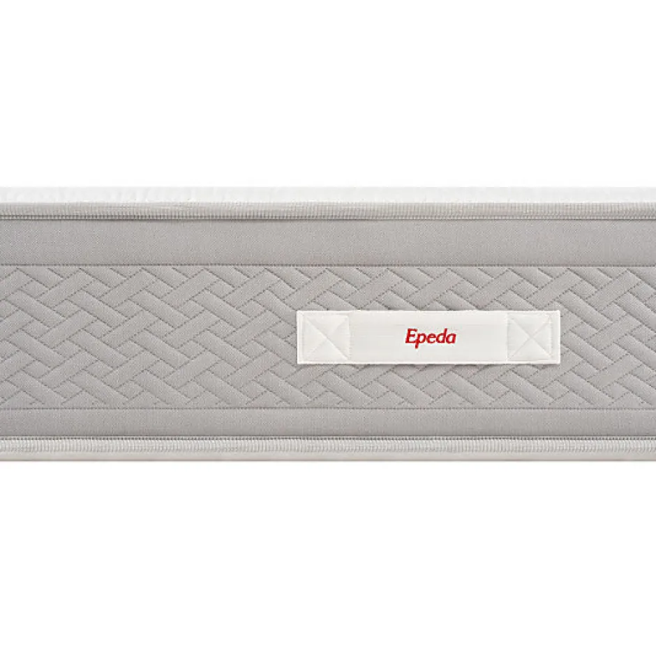 Epeda Ensemble L'ESCAPADE + Sommier Confort Medium + Pieds 140x200 Gris souris Ressorts et mousse à mémoire de forme