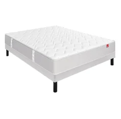 Epeda Ensemble L'AILLEURS + Sommier Escale + Pieds 140x190 Ressorts New