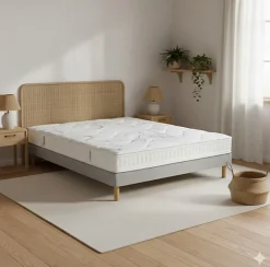 Essenzia Ensemble MORPHOZONE 200 + Sommier Tradition Graphic 13cm + Pieds 130x200 Latex