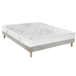 Essenzia Ensemble MORPHOZONE 210 + Sommier Tradition Graphic 13cm + Pieds 100x200 Latex