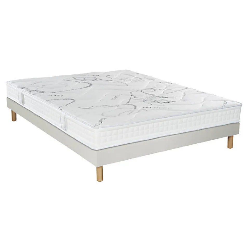 Essenzia Ensemble MORPHOZONE 180 + Sommier Tradition Graphic 13cm + Pieds 140x220 Latex