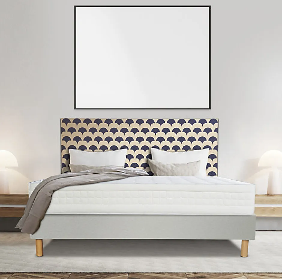 Essenzia Ensemble MORPHOZONE 180 + Sommier Tradition Graphic 13cm + Pieds 140x220 Latex