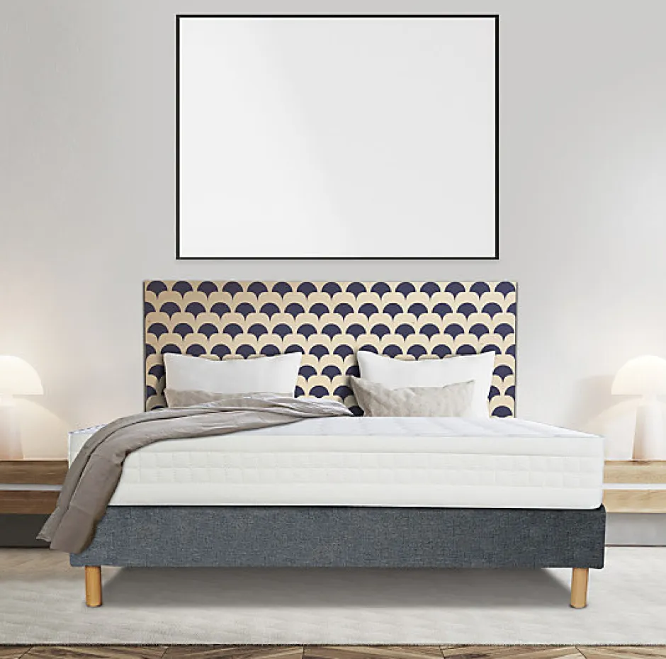 Essenzia Ensemble MORPHOZONE 180 + Sommier Tradition Graphic 13cm + Pieds 140x220 Latex