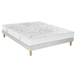 Essenzia Ensemble MORPHOZONE 200 + Sommier Tradition Graphic 13cm + Pieds 150x190 Latex New
