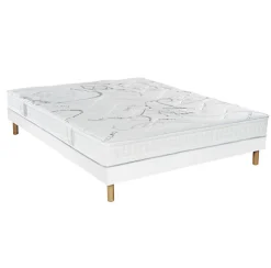 Essenzia Ensemble MORPHOZONE 190 + Sommier Tradition Graphic 13cm + Pieds 150x190 Latex