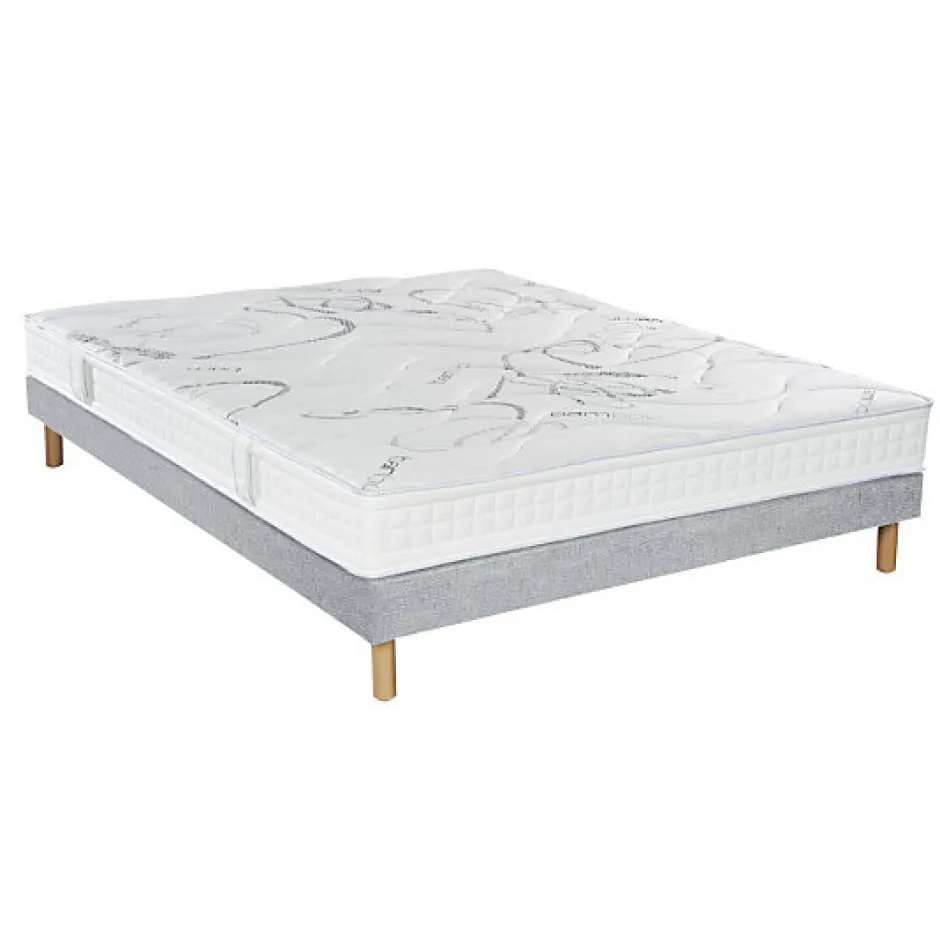 Essenzia Ensemble MORPHOZONE 200 + Sommier Tradition Graphic 13cm + Pieds 180x220 Latex