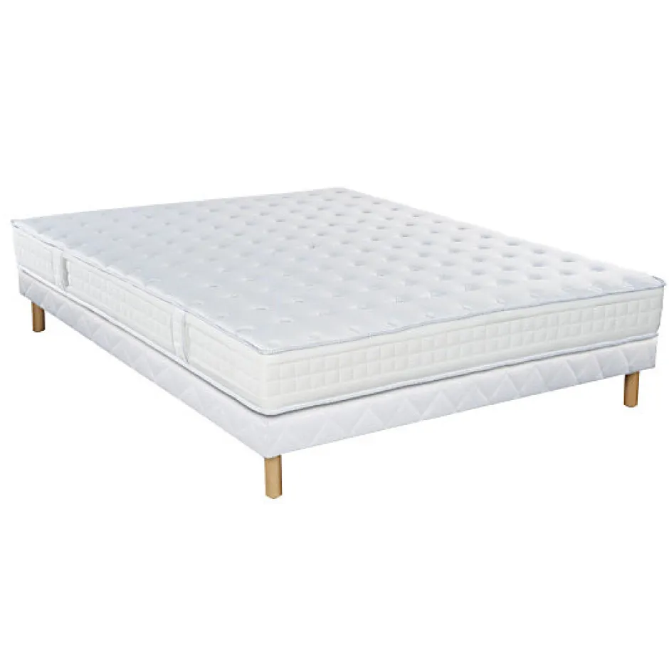 Essenzia Ensemble CHARME + Sommier Tradition + Pieds 160x190 Mousse Hot