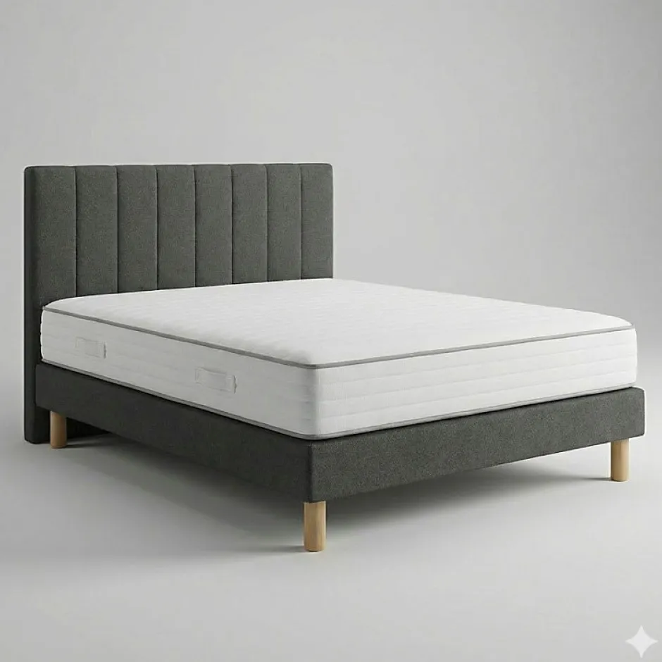 Essenzia Ensemble EXCEPTION 1000 + Sommier Tradition Graphic 13 cm + Pieds 90x200 Anthracite Ressorts