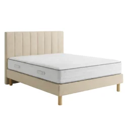 Essenzia Ensemble EXCEPTION 1000 + Sommier Tradition Graphic 13 cm + Pieds 140x200 Beige Ressorts