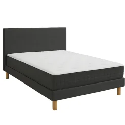 Essenzia Ensemble ORION Naturel 1000 + Sommier Tradition graphic 13 cm + Pieds 160x200 Gris clair Ressorts