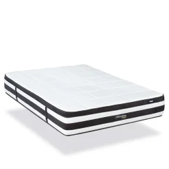 Bellecour Ensemble Fontainebleau 90x190 cm Matelas Ressorts ensachés + Sommier Bois Hot