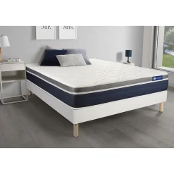 Actisom Ensemble Latex et mémoire de forme de confort Mi-ferme avec sommier kit