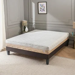 Bellecour Ensemble Leman 140x190 cm Matelas Mousse + Sommier Bois Best