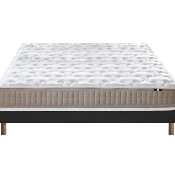 Idliterie Ensemble matelas 100% latex 3 zones sommier noir 140x190