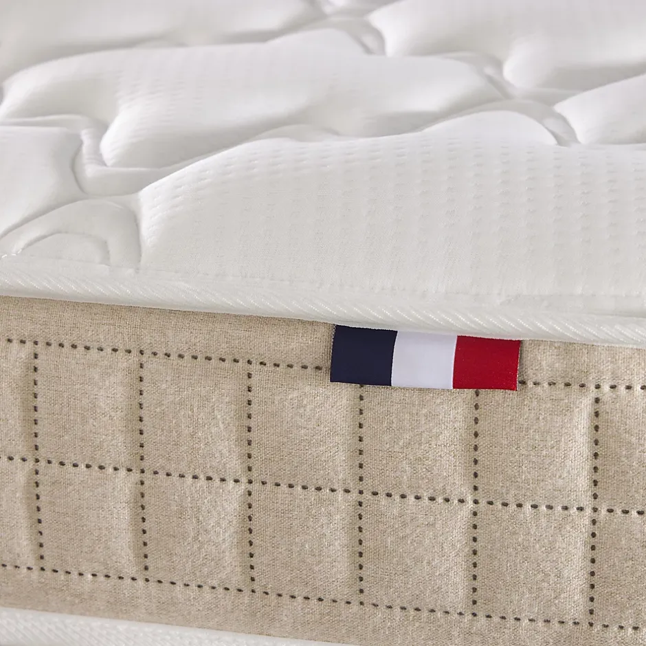 Idliterie Ensemble matelas 100% latex 3 zones sommier noir 140x190