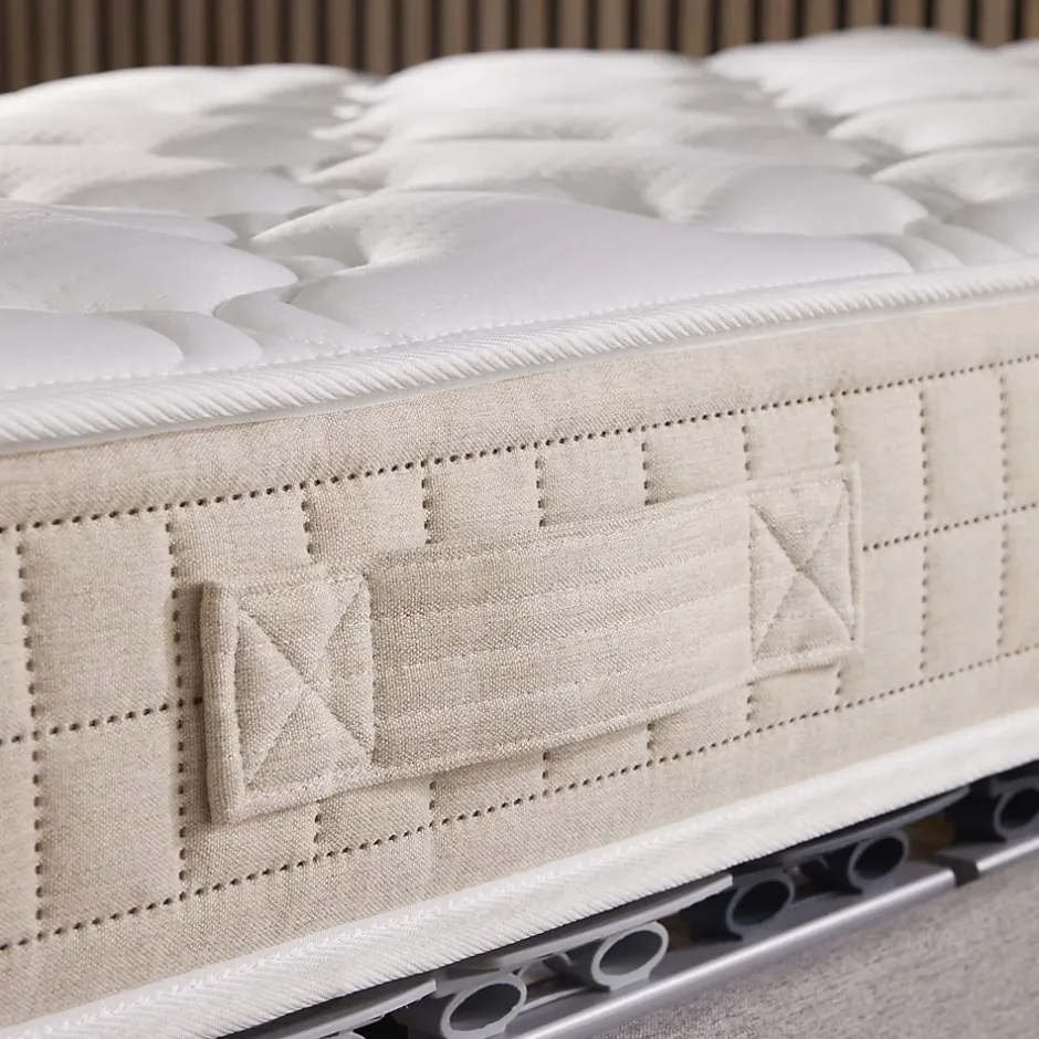 Idliterie Ensemble matelas 100% latex 3 zones sommier noir 140x190