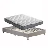Teeno Ensemble Matelas à ressorts + Cadre de lit Plateforme Capitonné 140x190cm, Epaisseur du Matelas 20cm