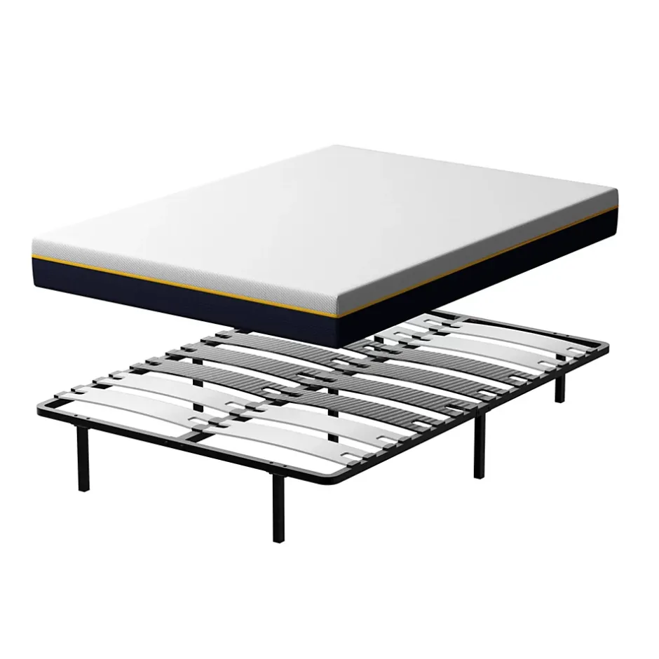Teeno Ensemble matelas double en mousse de 17 cm + sommier à lattes larges 140x200 cm Sale