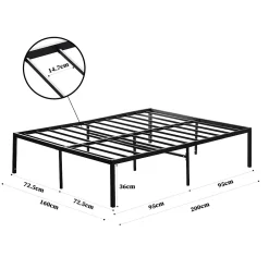 Teeno Ensemble Matelas en Mousse+ Cadre de lit en métal 160x200cm, Epaisseur du Matelas 22cm Online