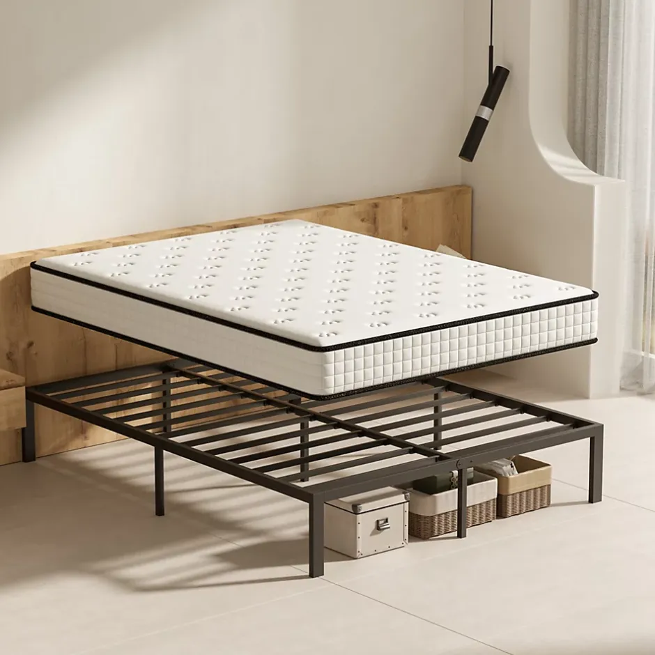 Teeno Ensemble Matelas en Mousse+ Cadre de lit en métal 160x200cm, Epaisseur du Matelas 22cm Online