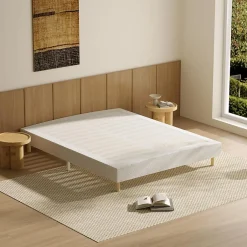 Teeno Ensemble Matelas en Mousse 160x200 cm+Sommier tapissier volige,9 Pieds Inclus,ensemble matelas et sommier