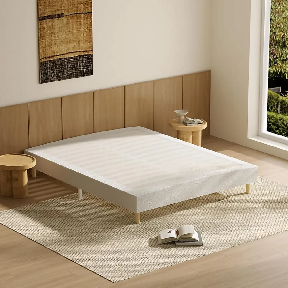 Teeno Ensemble Matelas en Mousse 160x200 cm+Sommier tapissier volige,9 Pieds Inclus,ensemble matelas et sommier