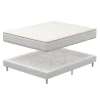 Teeno Ensemble Matelas en Mousse+ Lit Sommier Tapissier Déco 140x190cm, Epaisseur du Matelas 18cm