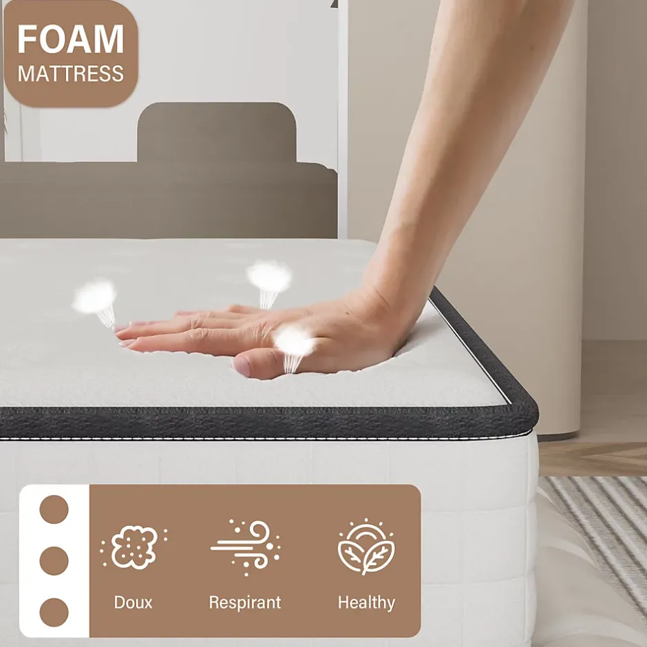Teeno Ensemble Matelas en mousse + Sommier à Lattes 160x200cm, Epaisseur du Matelas 22cm Sale