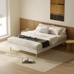 Teeno Ensemble Matelas en Mousse+ Lit Sommier Tapissier Déco 160x200cm, Epaisseur du Matelas 18cm Hot