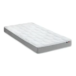Idliterie Ensemble matelas mémoire forme sommier gris 90x190
