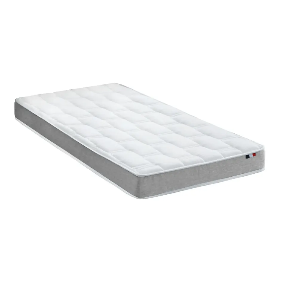 Idliterie Ensemble matelas mémoire forme sommier gris 90x190
