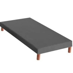 Idliterie Ensemble matelas mémoire forme sommier gris 90x190